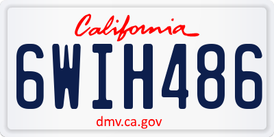 CA license plate 6WIH486