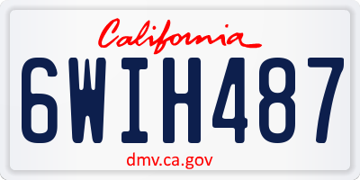 CA license plate 6WIH487