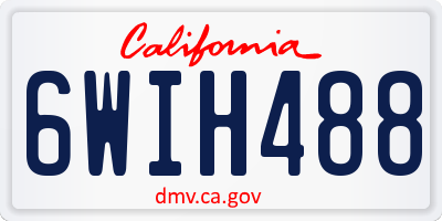 CA license plate 6WIH488