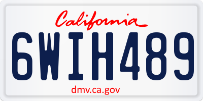 CA license plate 6WIH489