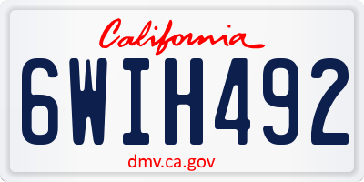 CA license plate 6WIH492