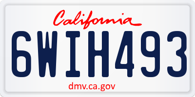 CA license plate 6WIH493
