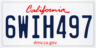 CA license plate 6WIH497
