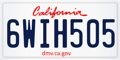 CA license plate 6WIH505
