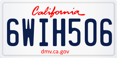 CA license plate 6WIH506