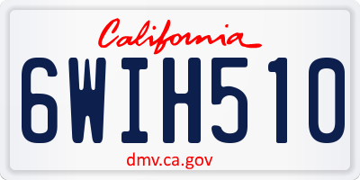 CA license plate 6WIH510