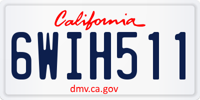 CA license plate 6WIH511