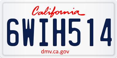 CA license plate 6WIH514