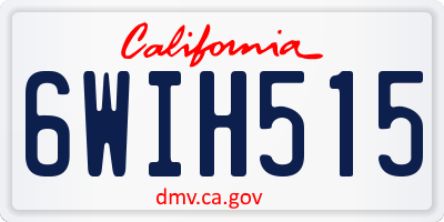 CA license plate 6WIH515