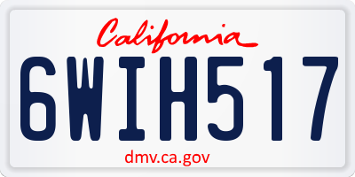 CA license plate 6WIH517