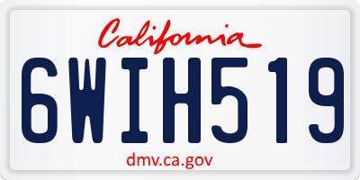 CA license plate 6WIH519