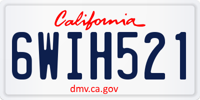 CA license plate 6WIH521