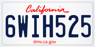 CA license plate 6WIH525