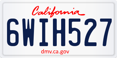 CA license plate 6WIH527