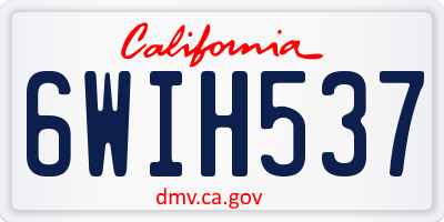 CA license plate 6WIH537