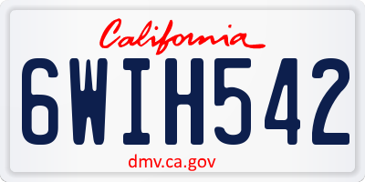 CA license plate 6WIH542