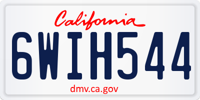 CA license plate 6WIH544