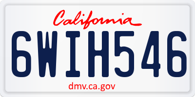 CA license plate 6WIH546