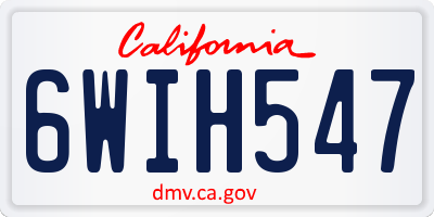 CA license plate 6WIH547