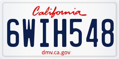 CA license plate 6WIH548