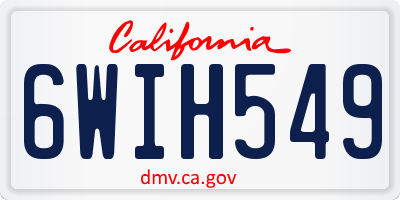 CA license plate 6WIH549