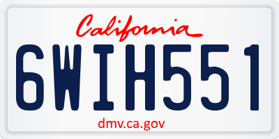 CA license plate 6WIH551