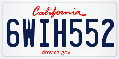 CA license plate 6WIH552