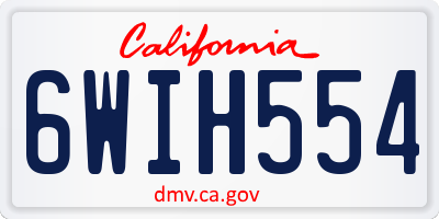 CA license plate 6WIH554