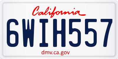 CA license plate 6WIH557