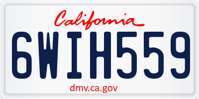 CA license plate 6WIH559