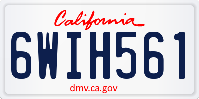 CA license plate 6WIH561