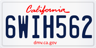 CA license plate 6WIH562
