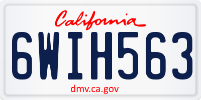 CA license plate 6WIH563