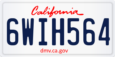 CA license plate 6WIH564