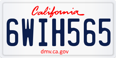 CA license plate 6WIH565