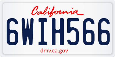CA license plate 6WIH566