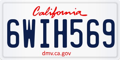 CA license plate 6WIH569