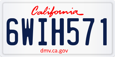CA license plate 6WIH571