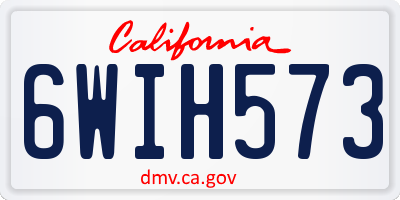 CA license plate 6WIH573