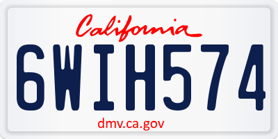 CA license plate 6WIH574