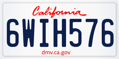 CA license plate 6WIH576