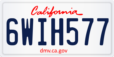 CA license plate 6WIH577
