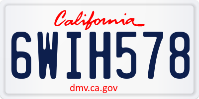 CA license plate 6WIH578