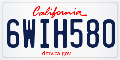 CA license plate 6WIH580