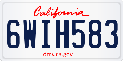 CA license plate 6WIH583