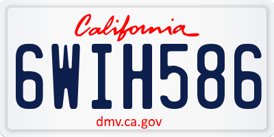 CA license plate 6WIH586