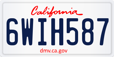 CA license plate 6WIH587
