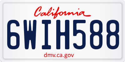 CA license plate 6WIH588