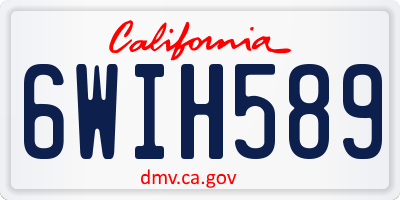 CA license plate 6WIH589