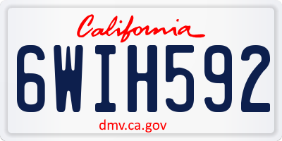 CA license plate 6WIH592